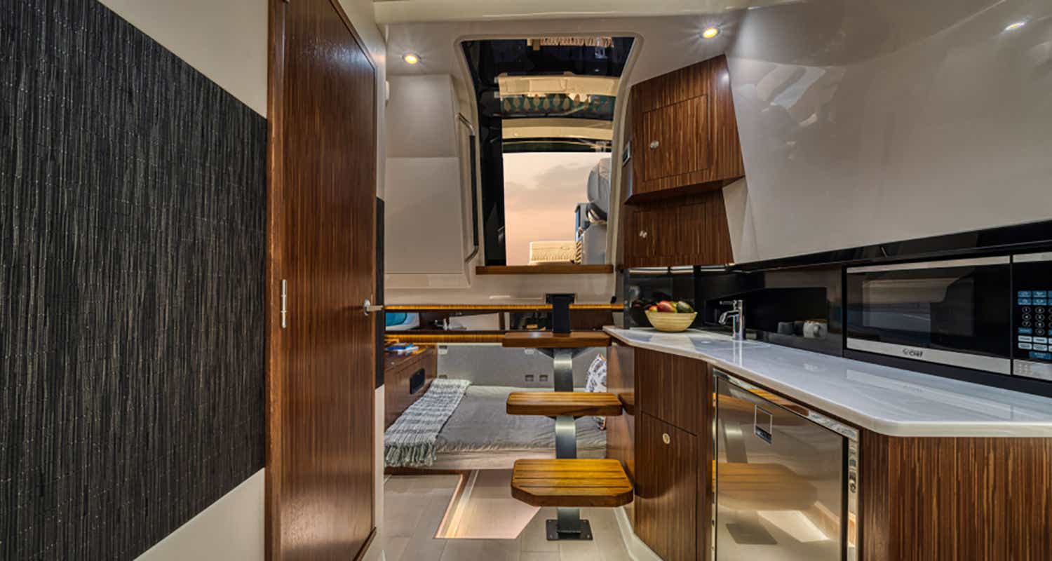 Sundancer 370 inside the cabin showing luxury detail